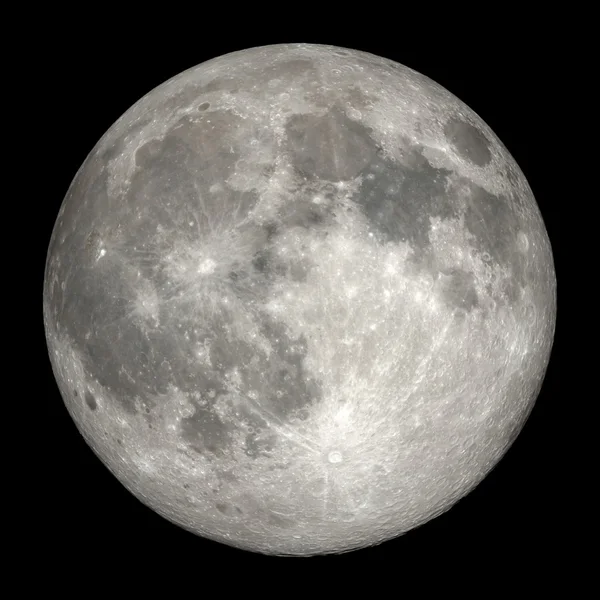 The full Moon, with detailed lunar craters and dark maria